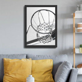 Poster Aro de Basquete Rede Preto e Branco