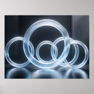 Poster Aros de Vidro Luminoso Arte de Parede Abstrata