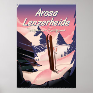 Poster Arosa Lenzerheide, Suiça de esqui.