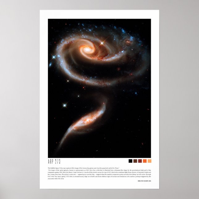 Poster Arp 273 Galáxias Interagindo (Telescópio Hubble) (Frente)