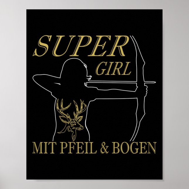 Poster Arqueira Feminina Super Garota Com Flecha E Arco  (Frente)
