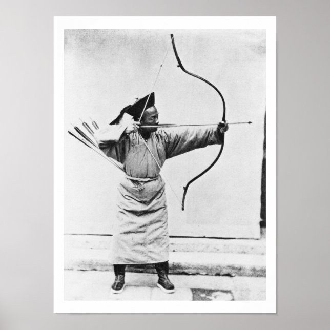 Póster Arqueiro chinês, c.1870 (foto b/w) (Frente)