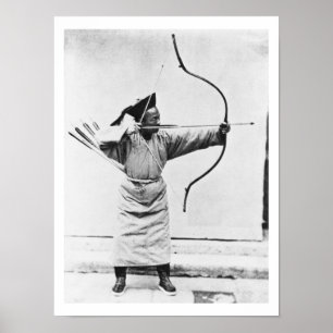 Póster Arqueiro chinês, c.1870 (foto de b/w)