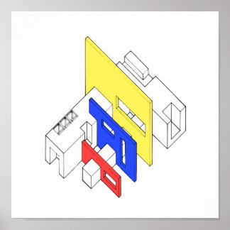 Póster Arqui de cores triplas