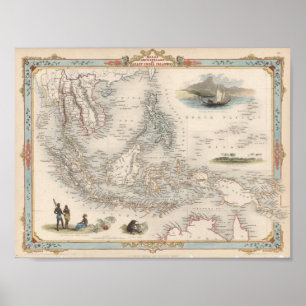 Póster Arquipélago Malaio ou Ilhas da Índia Oriental