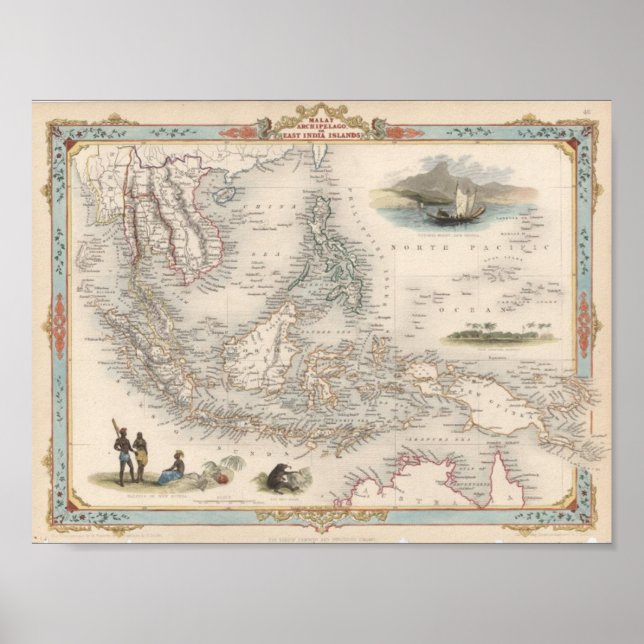 Póster Arquipélago Malaio ou Ilhas da Índia Oriental (Frente)