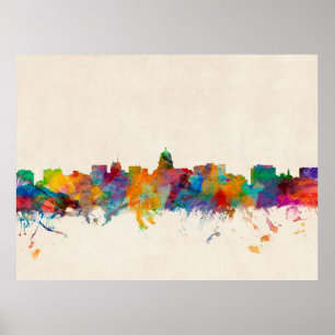 Poster Arquitectura da cidade da skyline de Madison
