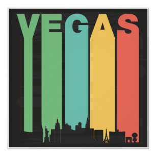 Póster Arquitectura da cidade de Vegas do vintage