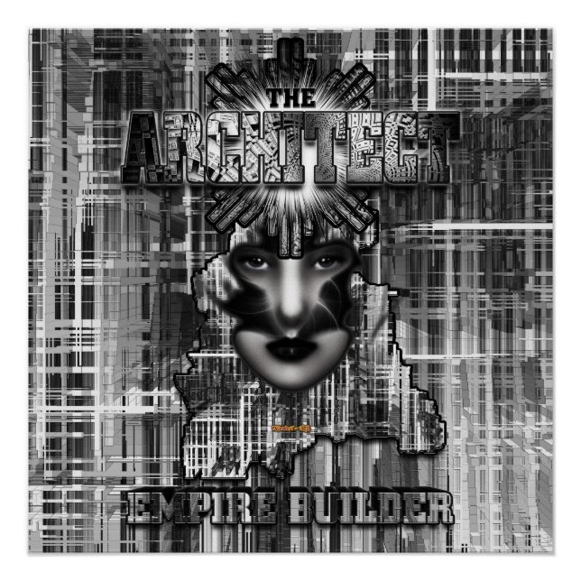 Póster Arquiteto_Empire Builder Abstrato Arte Digital (Frente)