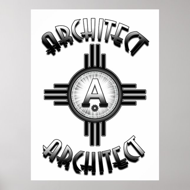 Poster Arquiteto Retro - Mercadoria de Arquitetos (Frente)