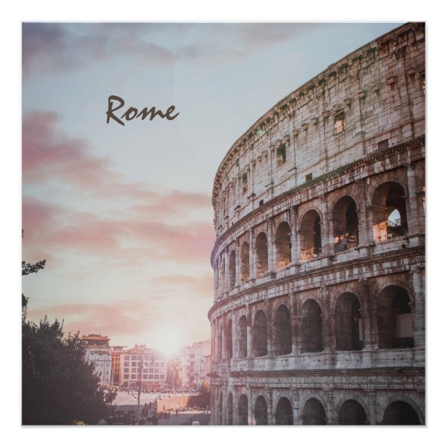 Póster Arquitetura Antiga de Roma - paisagem solar (Frente)
