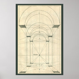 Póster Arquitetura Antiga, Perspectiva de Arco Renascenti