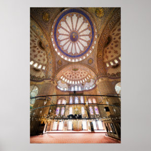 Poster Arquitetura azul do interior da mesquita