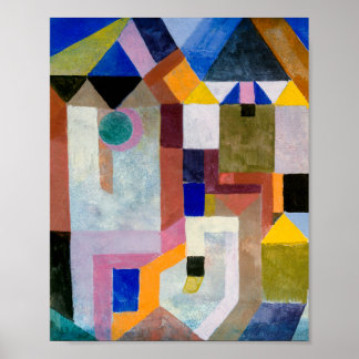 Poster "Arquitetura colorida de Paul Klee (1917)"