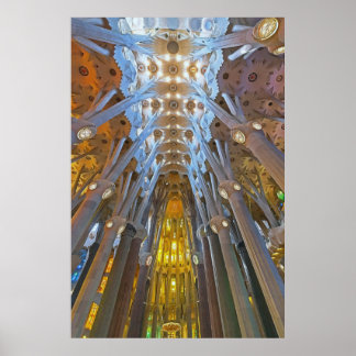 Poster arquitetura da Sagrada Familia, Barcelona