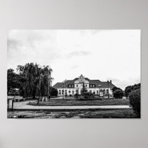 Poster Arquitetura das estações de trem Slonim da Bielorr