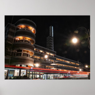 Poster Arquitetura de Art Deco Estética Indonésia Viagem