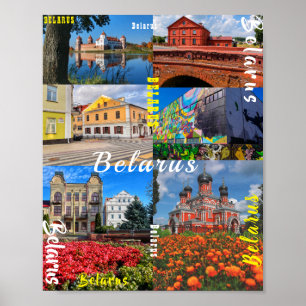Poster Arquitetura de Belarus Minsk Grodno Pinsk Borisov