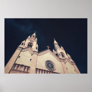 Poster Arquitetura de Igreja em Fundo Escuro