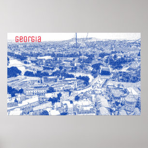 Poster Arquitetura de rua Tbilisi Georgia Cityscape