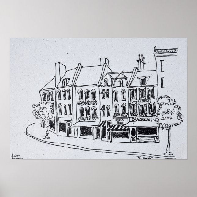 Póster Arquitetura de Saint-Omer, França (Frente)