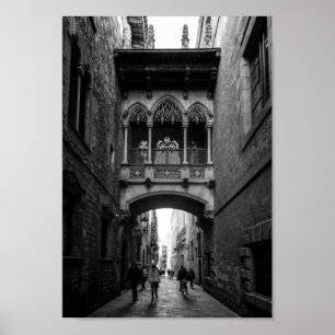 Poster Arquitetura de um quarto gótico de Barcelona