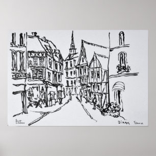 Póster Arquitetura Dinan, Brittany, França