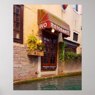 Poster Arquitetura do Canal de Veneza Rua Ristorante