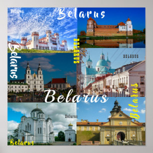 Poster Arquitetura do Castelo de Belarus Minsk Grodno Mir