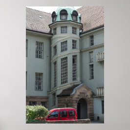 Poster Arquitetura Erlangen com veículo vermelho