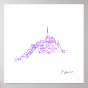 Poster Arquitetura Le Mont Santo Michel France