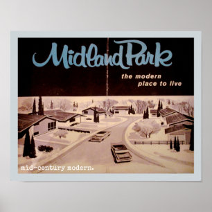 Póster Arquitetura moderna do Midcentury