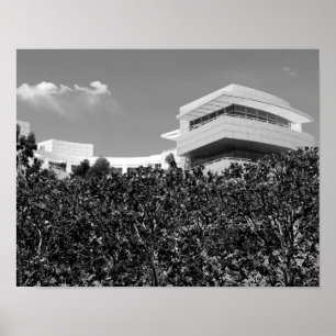 Póster Arquitetura no Getty Center em preto e branco