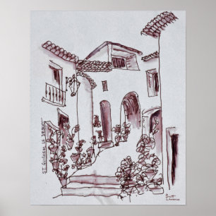 Poster Arquitetura   Saint-Guilhem-Le-Desert, França