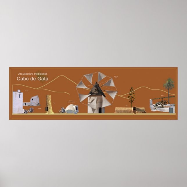Poster Arquitetura Tradicional em Cabo de Gata (Almería) (Frente)
