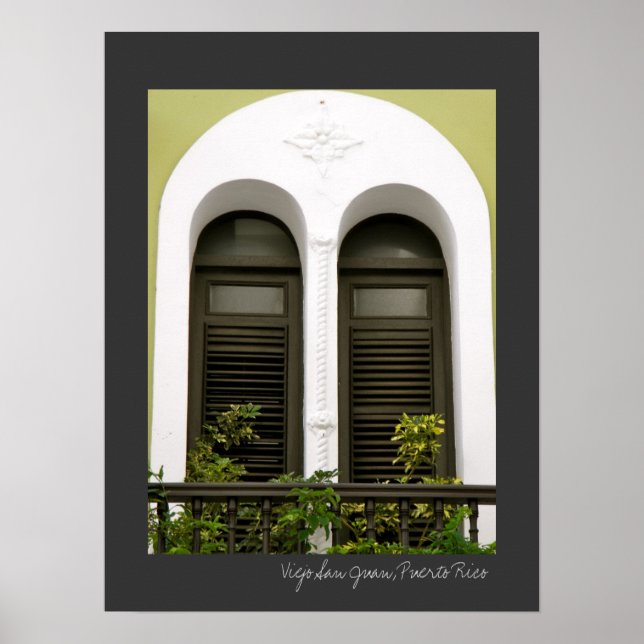 Poster Arquiteturas Espanholas de Porto Rico Verde (Frente)