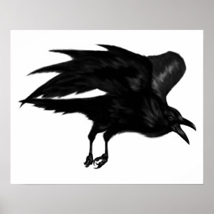 Poster arquivístico do corvo do vôo