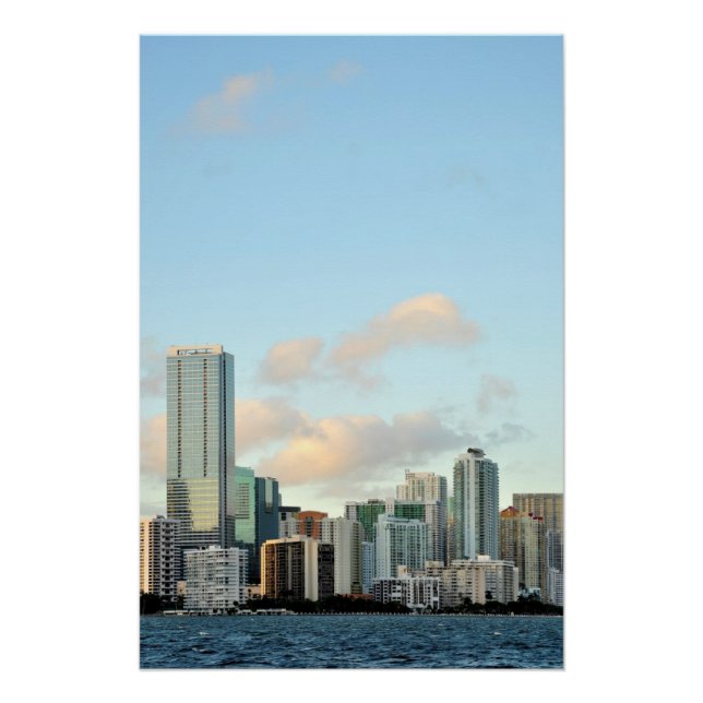 Póster Arranha-céus de Miami contra o céu limpo (Frente)