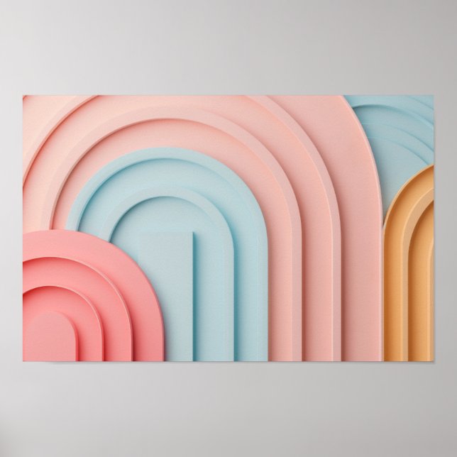 Poster Arranhando formas de fundo em cores pastel (Frente)