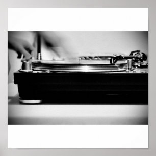 Póster Arranhando na mesa giratória