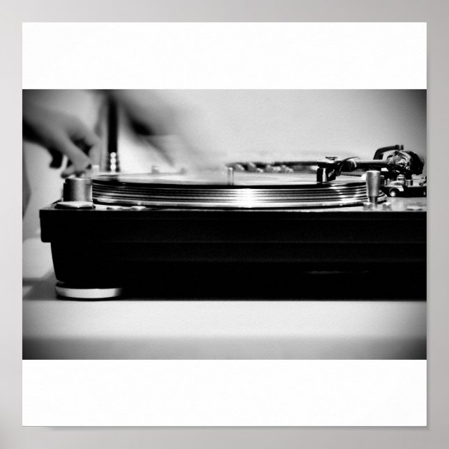 Póster Arranhando na mesa giratória (Frente)