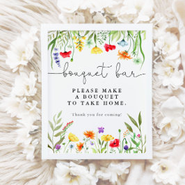 Poster Arranjo de flores silvestres coloridas barra de fl