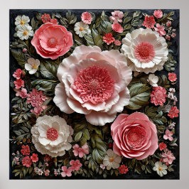 Poster Arranjo floral artesanal