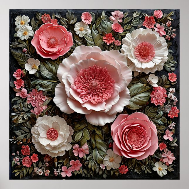 Poster Arranjo floral artesanal (Frente)