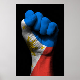 Póster Arranque de Cintura Encerrado com Bandeira Filipin