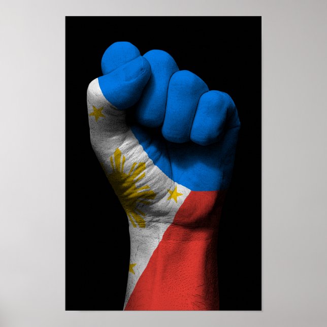 Póster Arranque de Cintura Encerrado com Bandeira Filipin (Frente)