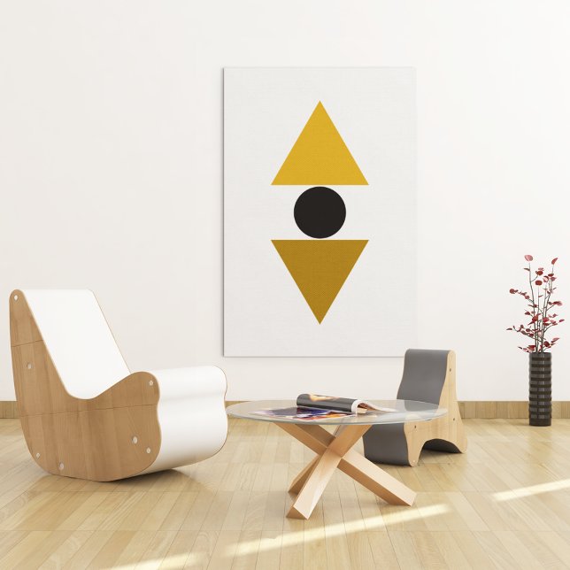 Poster Arranque de equilíbrio de triângulos (Geometric golden triangle art)