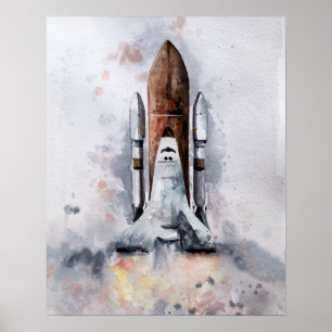 Poster Arranque De Espaçamento Para Aquarela Espacial Ex