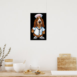 Poster Arranque o basset Wellhowl no equipamento de enfer