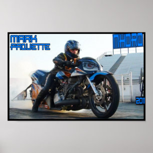 Póster Arrasto da motocicleta de Turbo que compete o